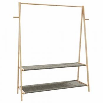 Bamboo Clothes Rack with Shelves 132x45.5x150.5 cm