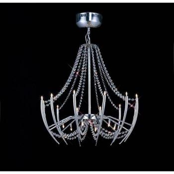 Lámpara colgante redonda Zest de 18 bombillas G4 en cromo pulido y cristal, no compatible con LED/CFL