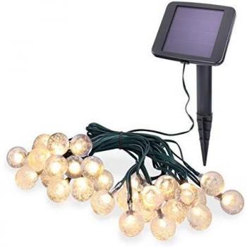 Cadena de luces solar LED Bubble Balls con 30 esferas y luz cálida