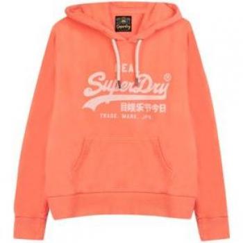Sudadera con capucha Superdry Neon Vintage Logo naranja claro mujer - 8, Sudadera Neon Vl Graphic Ub coral Superdry para mujer