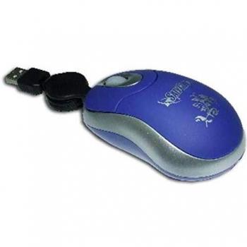 SATYCON Raton USB Optico Rueda Scroll RETRACTIL Azul 500