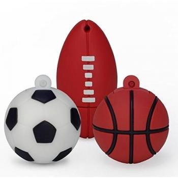 LEIZHAN Memoria USB 8G USB Flash Drive 2.0 Silicona Forma de Bola Baloncesto Fútbol Rugby
