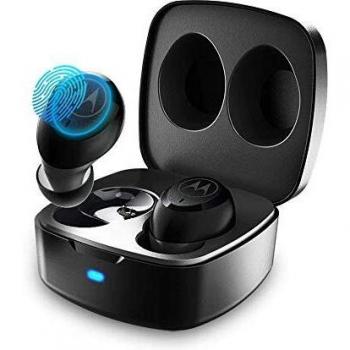 Motorola Lifestyle VerveBuds100 - Auriculares inalámbricos, Bluetooth 5.0, Impermeables y 14h con Estuche de Carga - Compatible con Alexa, Siri y Google Assistant, Negro