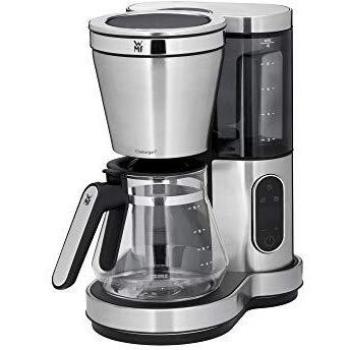 WMF - Cafetera de goteo Lumero programable de 10 tazas, 1000W, acero inoxidable y vaso de cristal