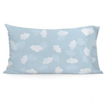 Funda de Almohada Infantil Nubes Azules 50x75 cm, 100% Algodón, Calidad 150