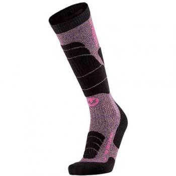 Calcetines Therm-ic Ski Merino Reflective Negro/Rosa Mujer - Talla S (37-38)