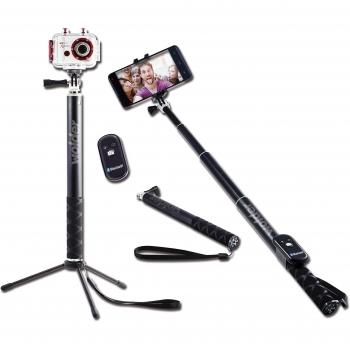 Wolder MiStick - Palo extensible para selfie, negro