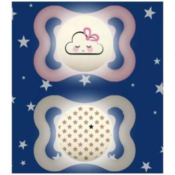 Mam Chupete Silicona Supreme Night 2-6m 2u Rosa