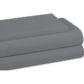 Juego de sábanas de algodón orgánico color ceniza