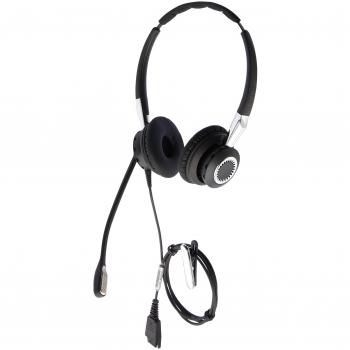 Jabra Biz 2400 II QD Duo NC Wideband Balanced Binaurale Diadema Negro, Plata auricular con micrófono - Auriculares con micrófono