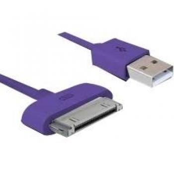 Cable DE Carga Y SINCRONIZACION Phoenix para Dispositivos Apple iPhone iPad 1.5M Morado