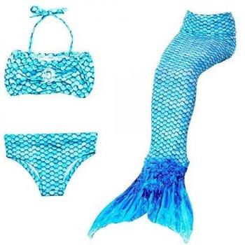 HHD® 3Pcs Establece bañadores niña Traje de baño Bañador De Sirena Disfraz De Princesa Bikini niña Cola de Sirena para Nadar Las niñas Bikini de Traje de baño