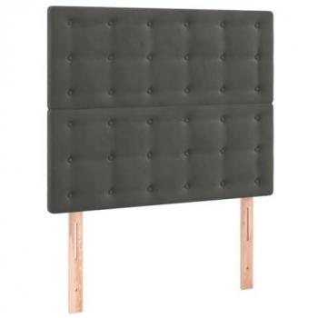 Cabecero LED gris oscuro 100x5x118/128 cm en terciopelo