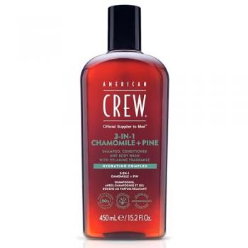 American Crew 3-in-1 Chamomile & Pine Shampoo, Conditioner and Body Wash for Men - 450 ml