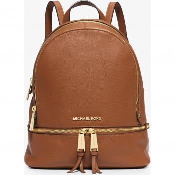 Michael Kors Brown Leather Backpack with Gold Details, Female, ONE SIZE