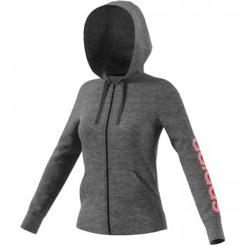 adidas ESS LIN FZ HD Sudadera, Mujer, Gris