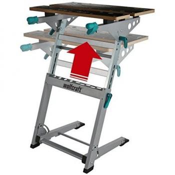 wolfcraft Banco para máquinas y mesa de sujeción MASTER 700, 6908000, La mesa de trabajo y sujeción y banco para máquinas versátil 3 en 1