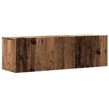 Mueble de TV de pared madera ingeniería envejecida 100x30x30 cm