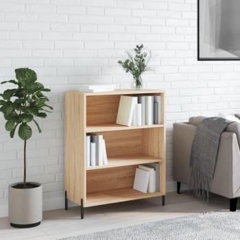 Estantería de madera de ingeniería 69,5x32,5x90 cm en color roble Sonoma, mueble de almacenaje para salón, buffet y armario auxiliar