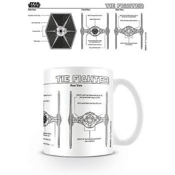 Taza Boceto Star Wars Tie Fighter Blanco/Negro One Size