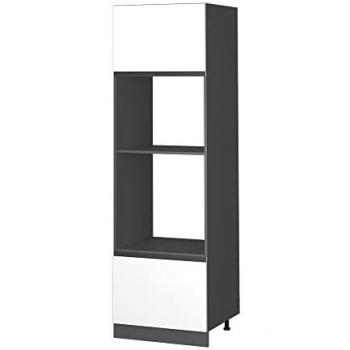 Armario para microondas R-Line, Blanco/Gris, 60 cm, Forma J