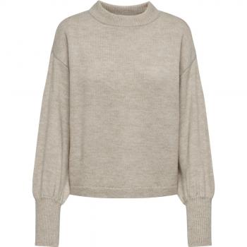 Women's Beige Balloon Sleeve Knit Sweater Only Onljada