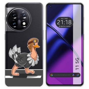 Funda Silicona Transparente para Oneplus 11 5G con Diseño de Avestruz y Dibujos