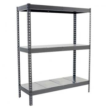 Estantería Industrial ECOFORTE 1507-3 METAL 1500 GRIS/GALVA, dimensiones 1500x1500x750 mm, capacidad de carga de 400 kg por punto de flexión, con 3