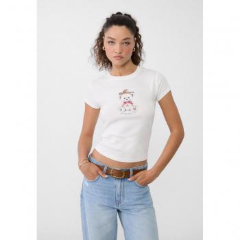 Ecru Cowboy Bear T-Shirt M