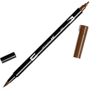 Rotulador Tombow Dual Brush Pen ABT-969 Chocolate Doble Punta (Pincel y Fina) Acuarelable