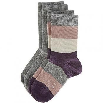 ESPRIT Coloured Feet Doppelpack-Calcetines para niñas, color gris, talla 23-26