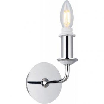 Aplique de pared Banyan cromo brillo 1 bombilla 18cm E14 conmutada sin pantalla