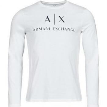 Armani Exchange Men's Long Sleeve T-Shirt - Round Neck, Logo, Cotton