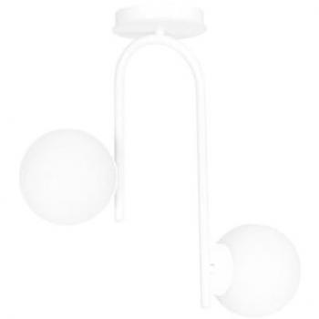 Lámpara de Techo Kalf, Acero con Recubrimiento de Polvo y Vidrio Blanco, 48x46x14 cm