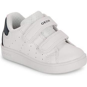Zapatillas Geox Eclyper Blanco para Niño con cierre autoadherente, diseño en blanco y azul marino