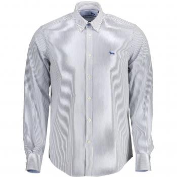 Elegant Blue Long Sleeve Cotton Shirt - XXL