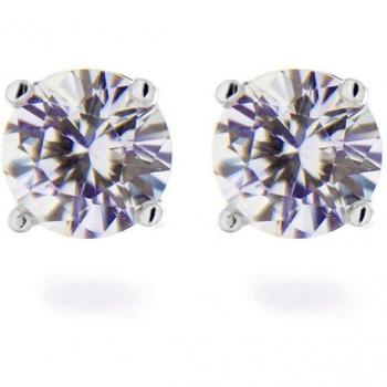 Pendientes Luxenter Essential de plata de ley 925 bañada en rodio con circonita brillante