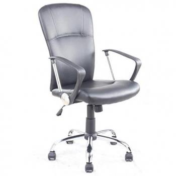 EUROSILLA Executive Silla Oficina Giratoria, Piel Sintética, Negro, 58 x 60 x 112 cm