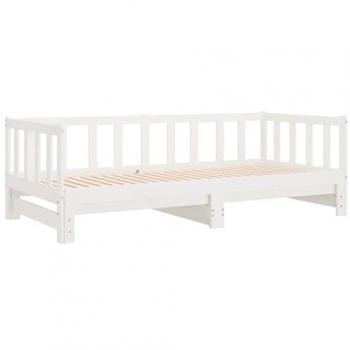 Sofá cama extraíble de madera maciza de pino blanco 2x(90x200) cm