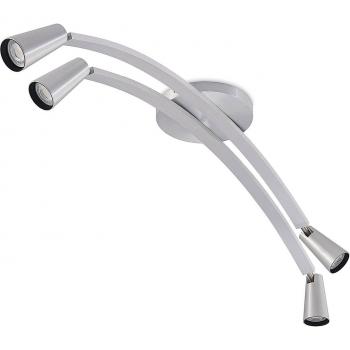 Plafón de techo Lucande Velanoris, 4 luces, diseño moderno en aluminio gris para salón y comedor, compatible con bombillas GU10
