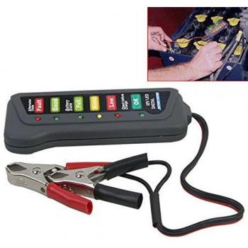 Tirol Alternador Probador Digital de comprobador de batería de coche, 12 V, 6 luces LED, Multi funciones probador para coche motocicleta alternador