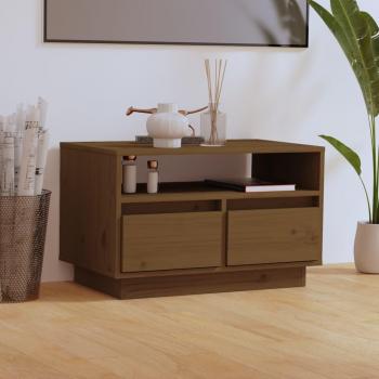Mueble de TV madera maciza de pino miel 60x35x37 cm
