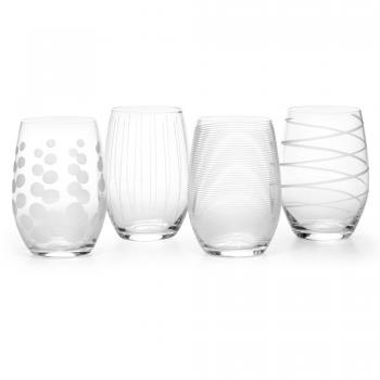 Mikasa - Juego de 4 copas de cóctel para brindis, 290 ml, acero inoxidable 18/8, plateado