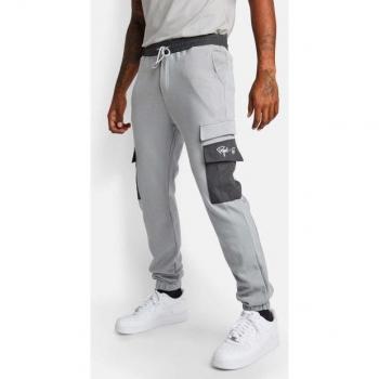 Project X Paris Bi-Material Joggers with Pockets - Light Grey - Size M
