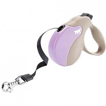 Ferplast 75702019 - Correa retráctil para Perros Amigo Tape Mini, Cinta Extensible, 3 m, máx. 12 kg, Violeta, Beige, Talla única
