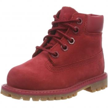 Timberland 6 in Premium Waterproof, Botas Clasicas Unisex-Niño, Rojo