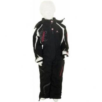 Peak Mountain Feldi Girls' Ski Suit - Black, Size 4 Years (104 cm)