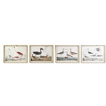 Cuadro Moderno de Pájaros DKD Home Decor (60 x 2,8 x 45 cm) - Set de 4 Piezas