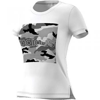 adidas W Boxed Camo T Camiseta, Mujer, Blanco/Negro, 2XS