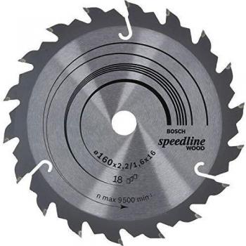 Disco de Sierra Circular Bosch Professional Speedline Wood 160 x 16 2,2 mm, 18 dientes